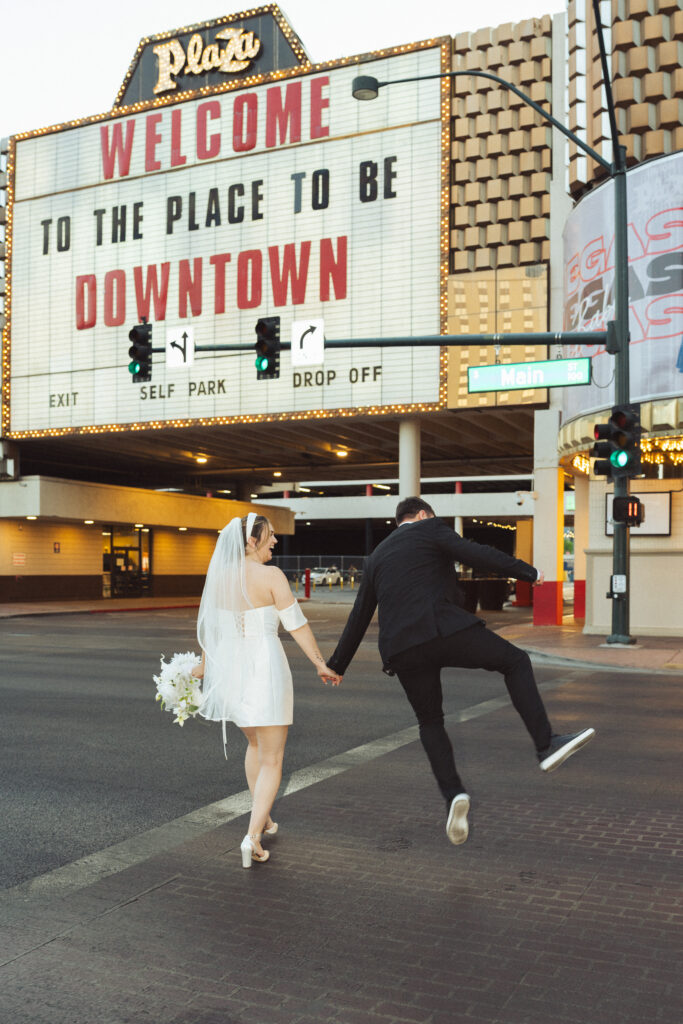 Las Vegas Elopement couple on Fremont Street