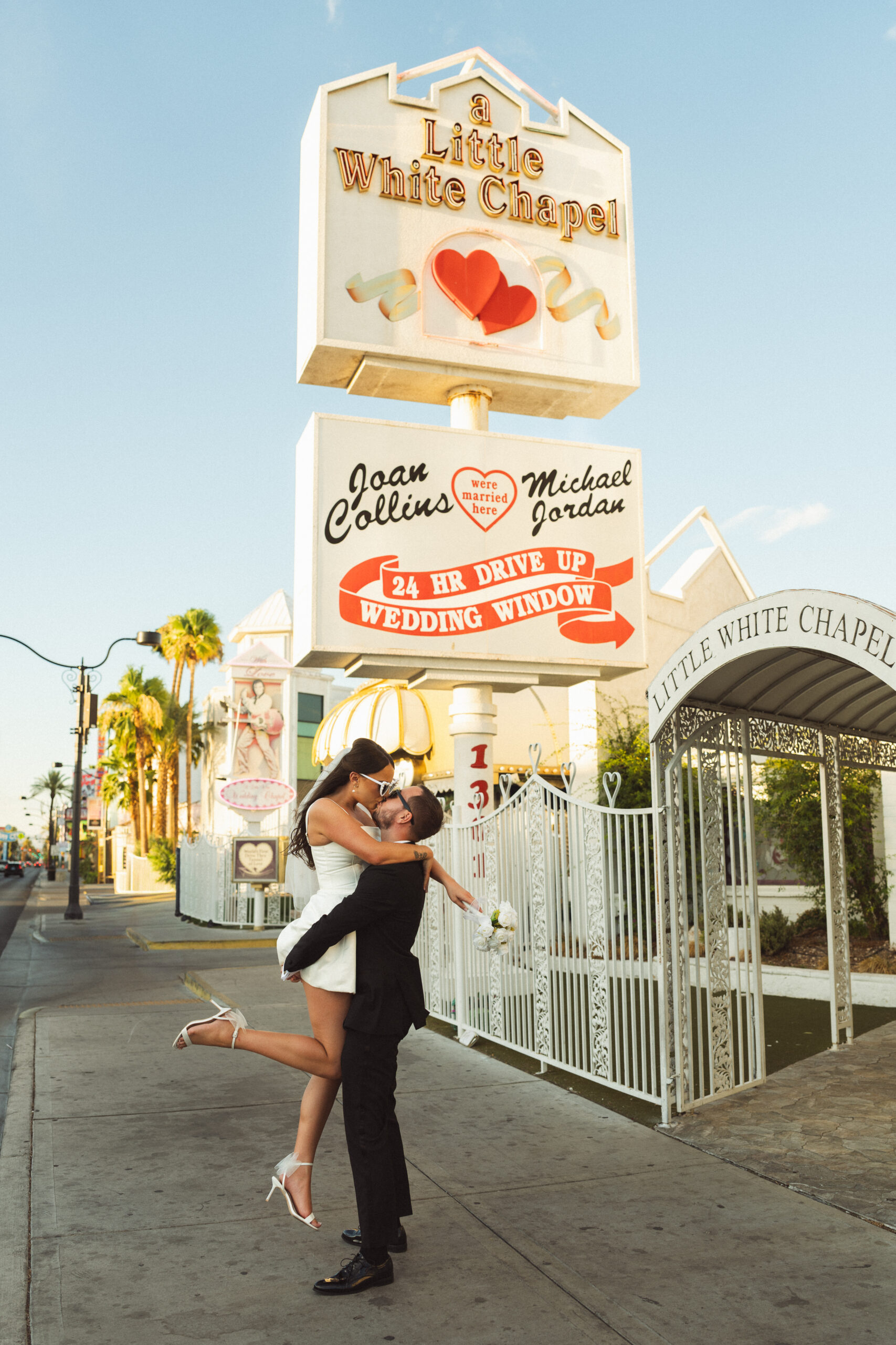 Las Vegas wedding photographer at A Little White Chapel elopement