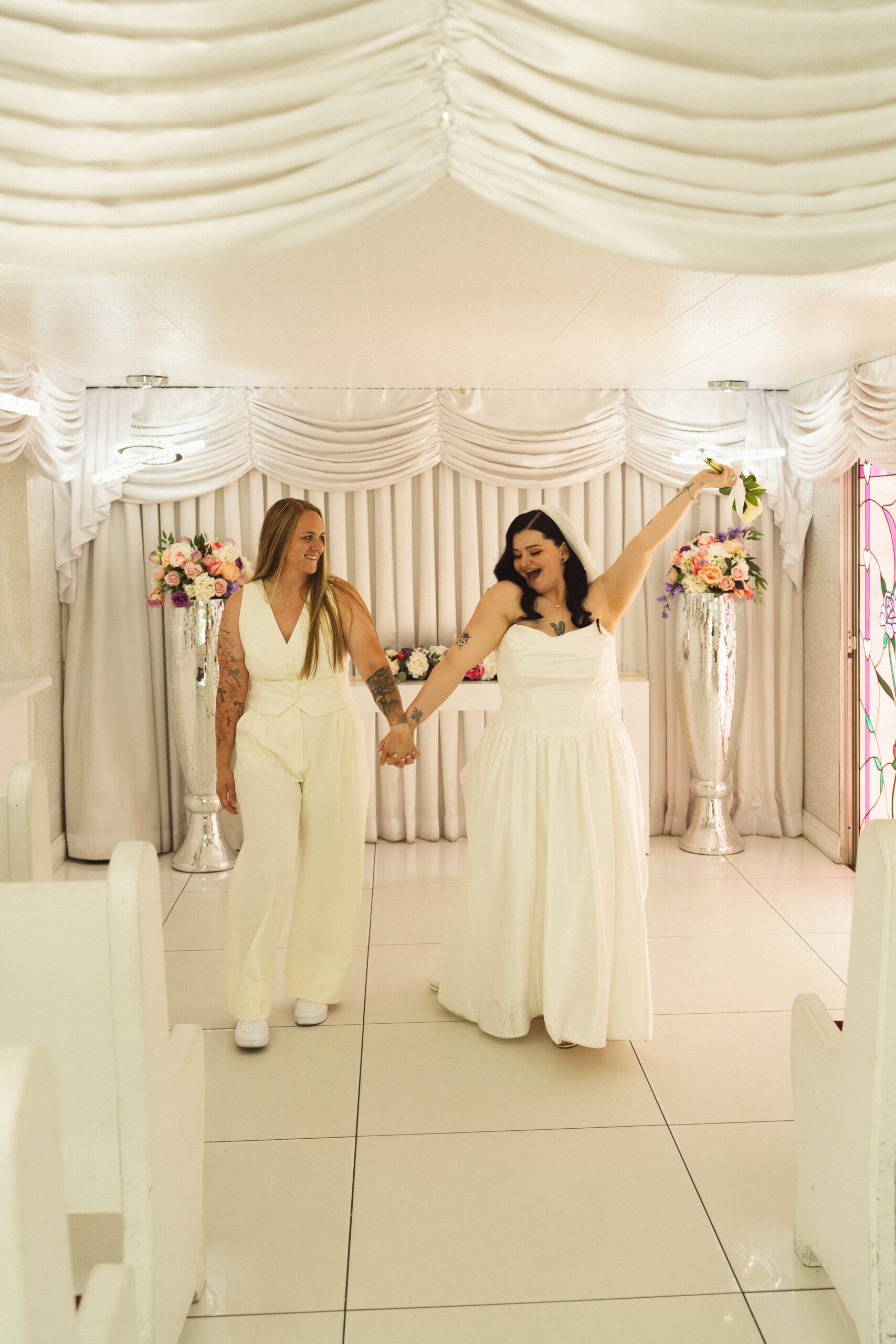 Las Vegas wedding photographer at A Little White Chapel elopement