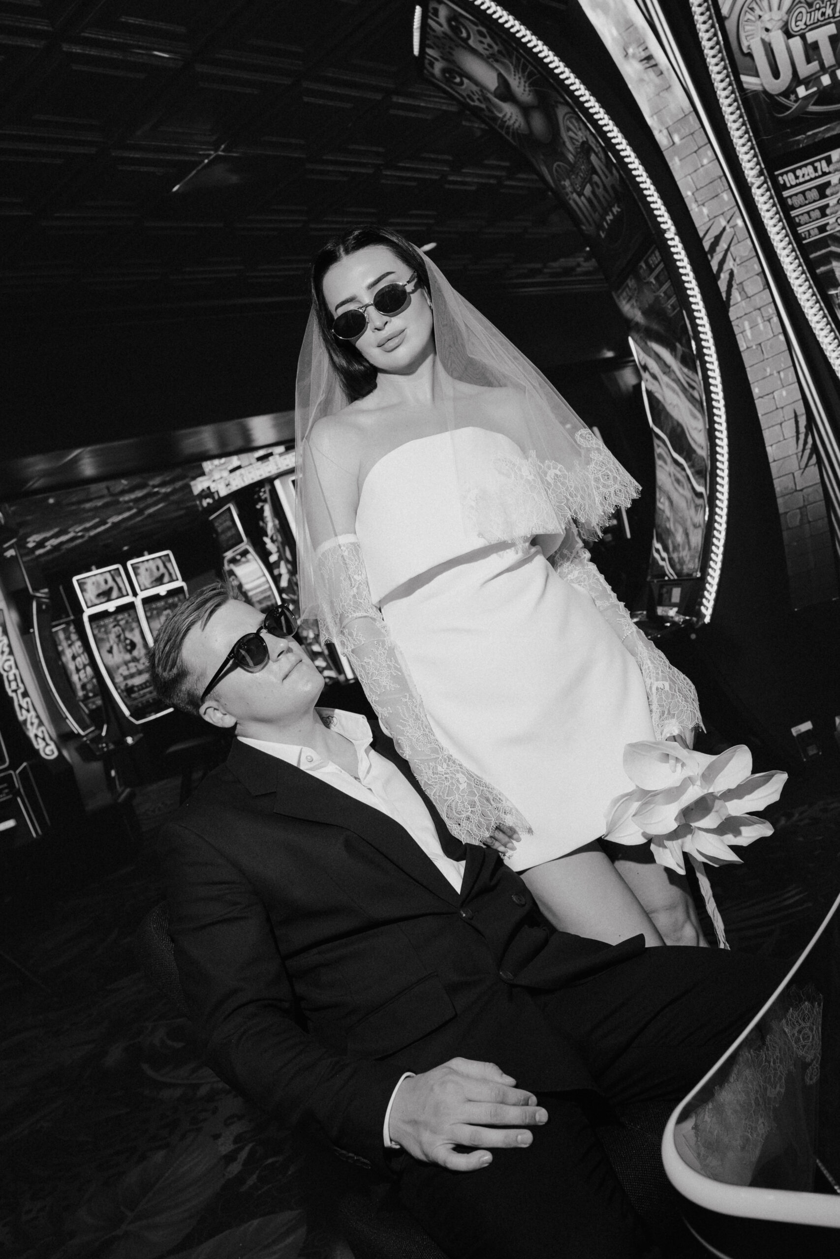 Las Vegas elopement photos in casino by Raddie Maddie Photo